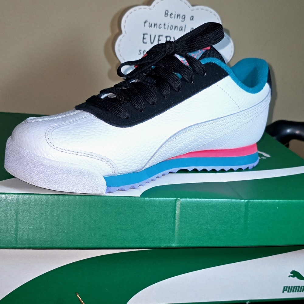 Puma White, Black, and Pink Sneakers New In Box